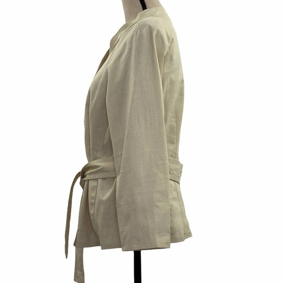 SIGNATURE Larry Levine Beige Pea Coat Size 14 - Picture 5 of 15